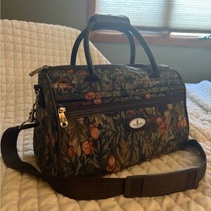 VINTAGE 🤩”Atlantic” ~Floral Tapestry Bag Accent - Brown & Multicolor/Gorgeous 😍